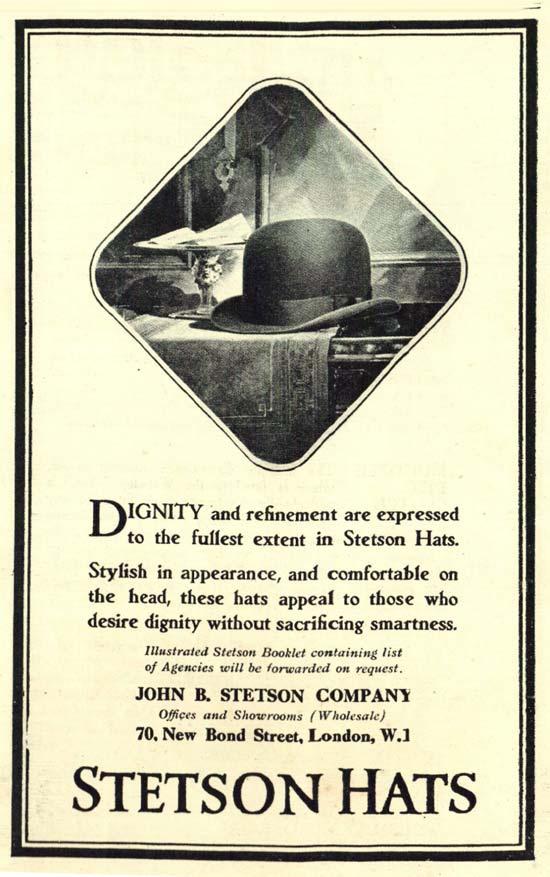 Anuncio de Sombrero Stetson de 1924