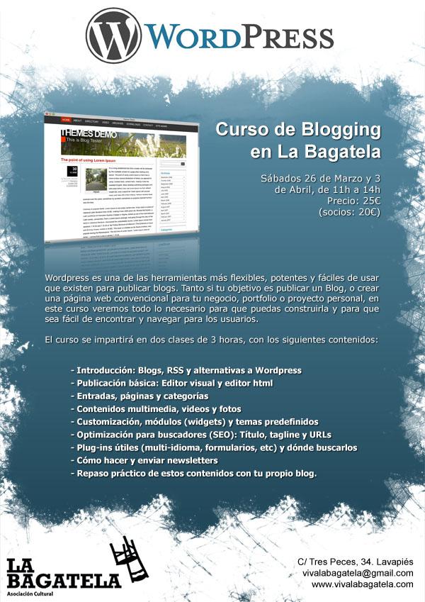 Curso de Blogging  en La Bagatela Marzo 2011