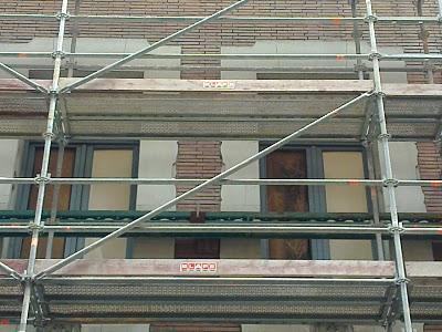 Palacio de la Música - Estructura provisional de obra. Andamios