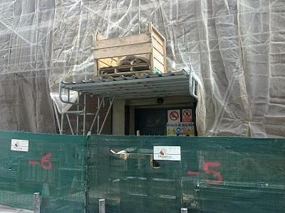 Palacio de la Música - Estructura provisional de obra. Andamios