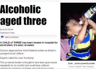 Alcohólico a los 3 años