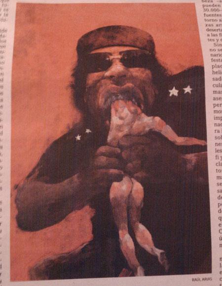 La realidad imita al arte: Gadafi