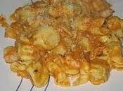 Saccottini bacon rúcula salsa calabacín gambas