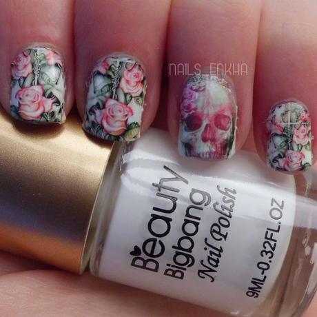 Skull/Floral Rose Water Decals SKU:B5502