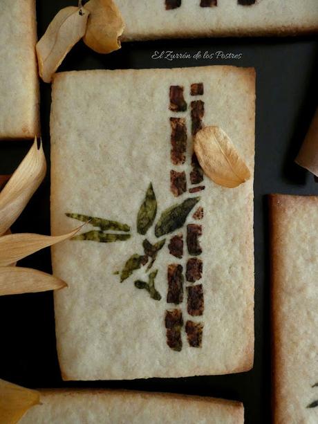 Galletas Bambú (Pintadas con Té Matcha y Cacao)