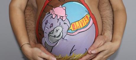 Un belly paint para el día de los enamorados