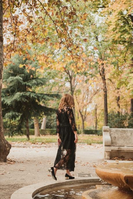 vestido de encaje negro