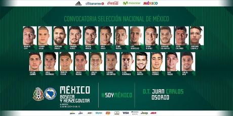 Convocados de la Selección Mexicana para el partido  vs Bosnia