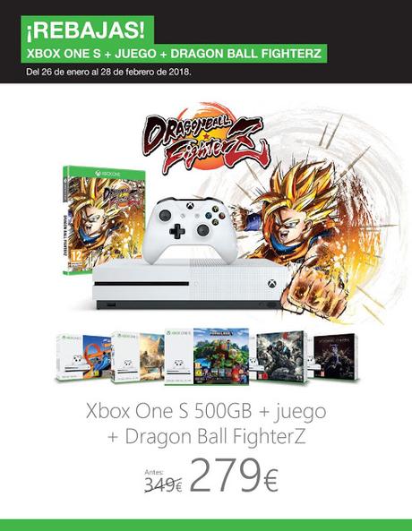 Xbox One S con Dragon Ball Fighter Z y otro juego por 279 euros