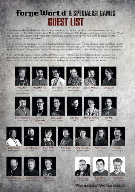 Invitados y actividades del Horus Heresy & Necromunda Weekender 2018