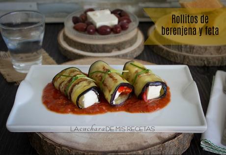 Rollitos de berenjena con queso feta Rollitos de berenjena con queso feta