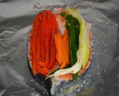 Salmón en papillote