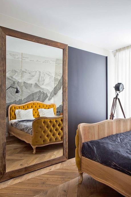 Suelos de marqueteria cama vintage capitone