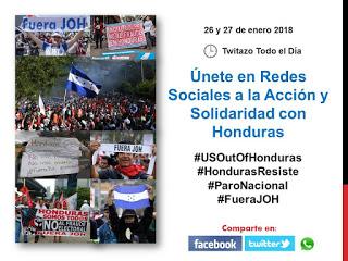 Honduras: tormenta de tweets vs represión este 26 y 27 de enero