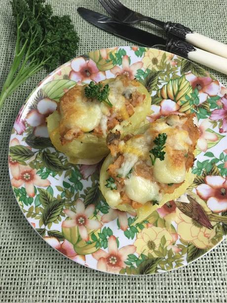 Patatas Rellenas De Atún Con Queso