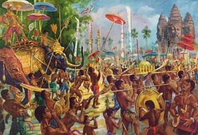 El gran desfile de celebración del nuevo año en Angkor.