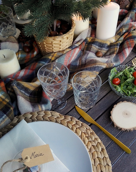 Mesa de invierno en la terraza Mesa de invierno en la terraza