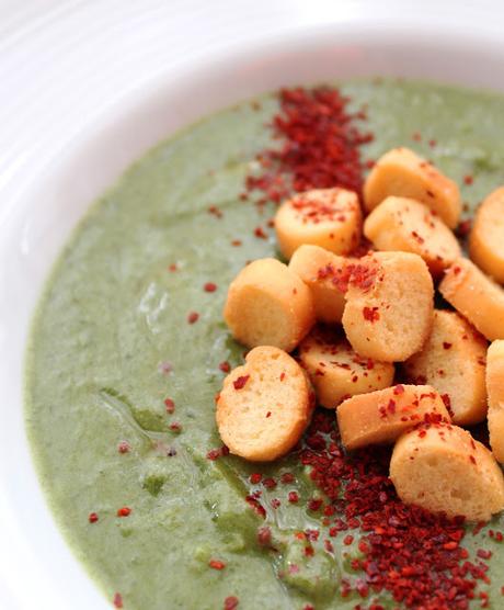 Crema de pera y espinacas