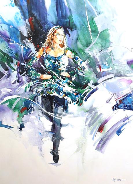 Pinturas en acuarela de animales y mujeres de Jay Alam