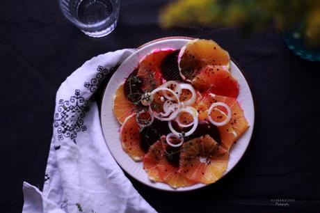 Ensalada de naranja y remolacha