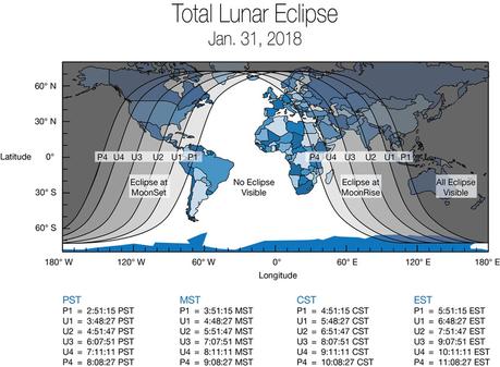 Eclipse de Luna y Luna “azul” el 31 de enero