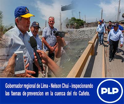En el río Cañete: NELSON INSPECCIONA AVANCE DE LABORES DE PREVENCIÓN…