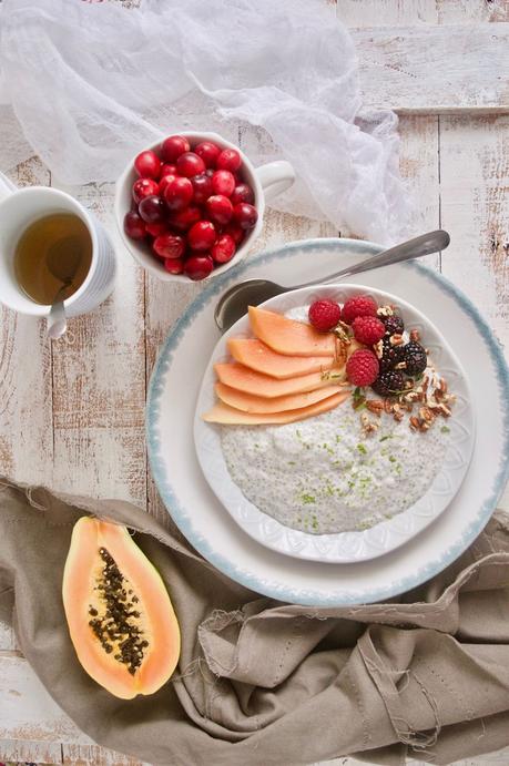 Pudding de chía con papaya y lima, un desayuno muy hippie