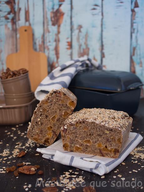 Pan integral con frutos secos, sin amasado. Vídeo Receta