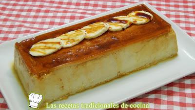 Flan de plátano, postre fácil