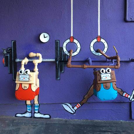 Tom Bob y sus creativos dibujos en la calle Tom Bob y sus creativos dibujos en la calle