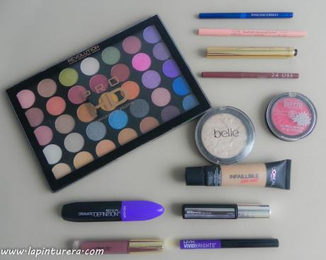 maquillaje colorido productos