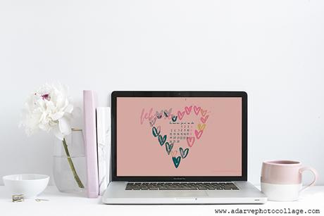 fondo de pantalla calendario san valentin rosa corazones