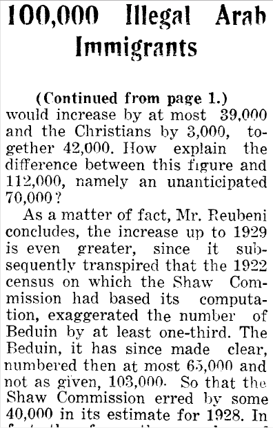 La invención del pueblo palestino: cientos de miles de árabes colonizaron el Mandato de Palestina durante los años 30.