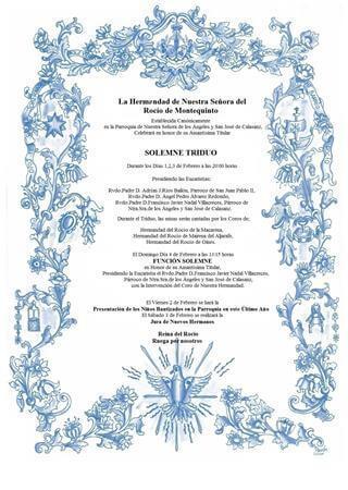 Cultos Hermandad de Ntra. Sra. del Rocío de Montequinto