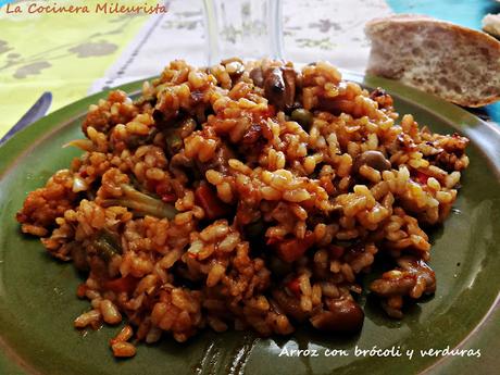 Arroz con brócoli y verduras