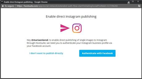 Activar la publicación en Instagram desde Hootsuite | Maria en la red