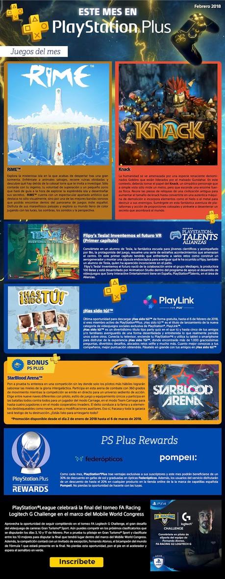 Desvelados los juegos PlayStation Plus de febrero 2018