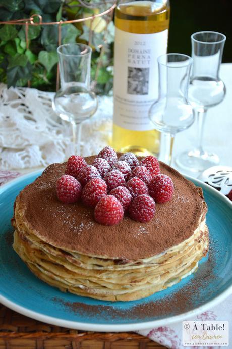 Tarta de Crêpes con Crema de Cacao y Avellanas