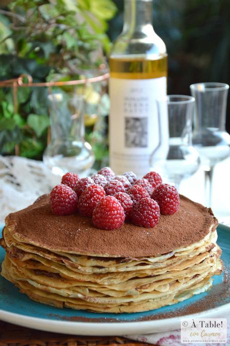 Tarta de Crêpes con Crema de Cacao y Avellanas