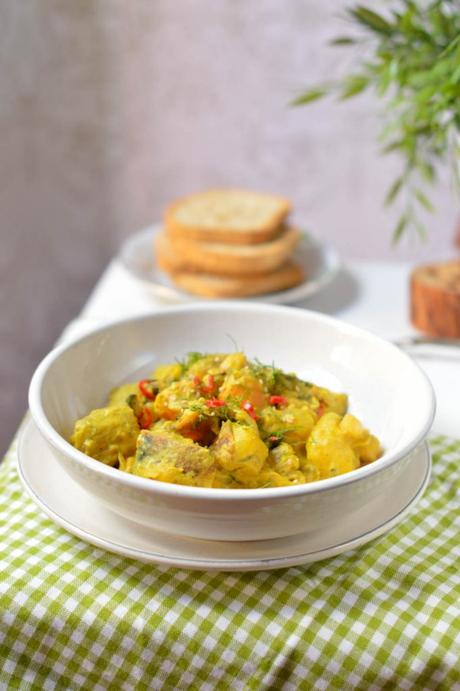 Garbanzos con acelgas y batata al curry