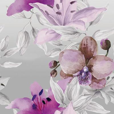papel pintado botánica orquídeas 
