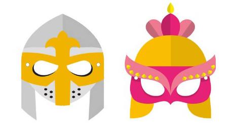 Haz máscaras para Carnaval de Caballero Medieval y Doncella Haz máscaras para Carnaval de Caballero Medieval y Doncella