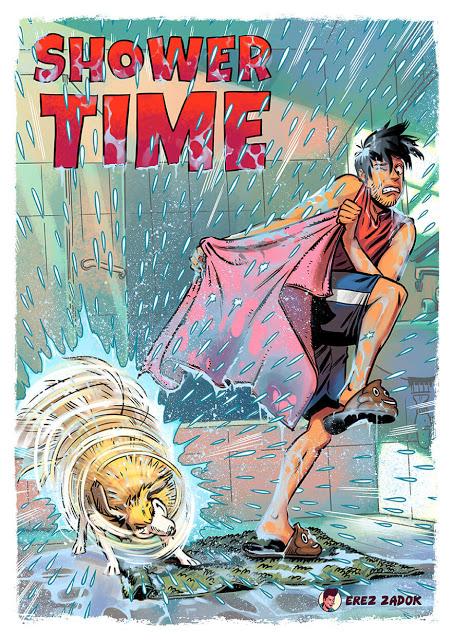 10 graciosas ilustraciones de Erez Zadok y su vida con su perra graciosas ilustraciones Erez Zadok vida perra