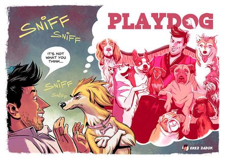 10 graciosas ilustraciones de Erez Zadok y su vida con su perra graciosas ilustraciones Erez Zadok vida perra