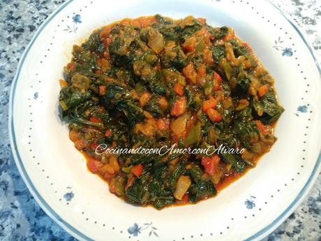 Acelgas con Tomate y Beicon