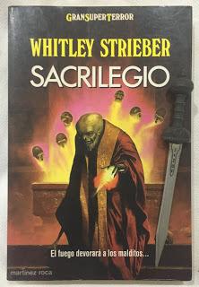 SACRILEGIO. Whitley Strieber Portada del libro Sacrilegio, de Whitley Strieber
