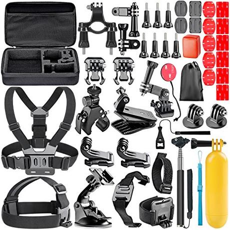 Neewer 44-In-1 - Acción Kit de accesorios de cámara para GoPro Hero Session / 5 Hero 1 2 3 3+ 4 5 SJ4000 5000 6000 DBPOWER AKASO VicTsing APEMAN WiMiUS Rollei QUMOX Lightdow Campark Y Sony Deportes DV y más