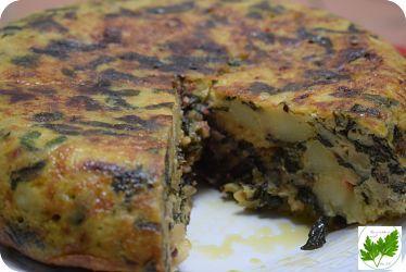 Tortilla de Hojas de Remolacha y Patatas