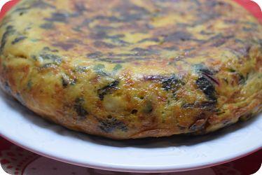 Tortilla de Hojas de Remolacha y Patatas