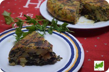 Tortilla de Hojas de Remolacha y Patatas